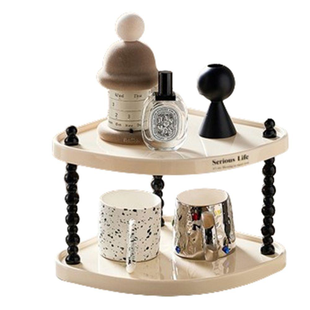 

Elegant Water Cup Storage Rack INS Spice Bottles Cans Holder Convenient Tea Cup Holder Cabinets White-Fanshaped-2 L