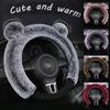 Universelle Lenkradabdeckung Cartoon Plüsch Kawaii Ohren Niedlich Winter Warm Abdeckung Auto Innenzubehör