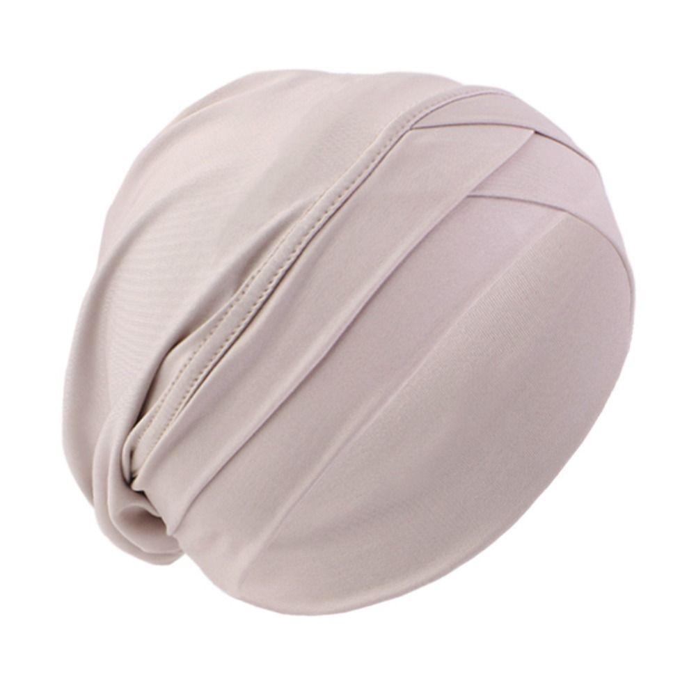 Bonnet Cap Cross Stretch Headband Hat Bandana Bottoming Hat New Stretch Headscarf  Women