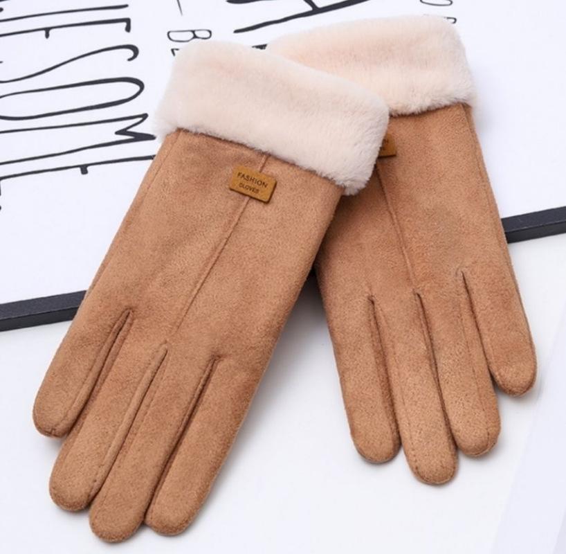 Gloves Winter Velvet Thickened Warm Driving Cute Riding Autumn and Winter Windproof Cold Can Touch Screen Cotton Gloves