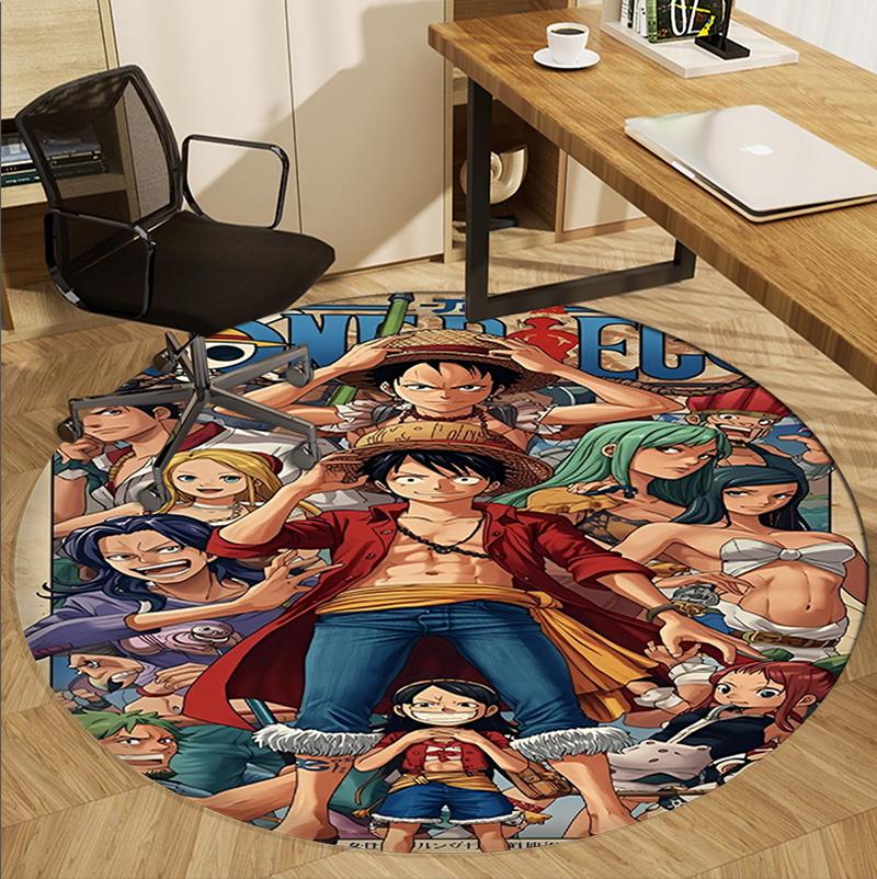 One Piece Pattern Round Rug, Indoor/Outdoor Mat, for Picnic, Gameroom, Bedroom, Office, Living Room, Home Decor Carpet, Birthday Gift