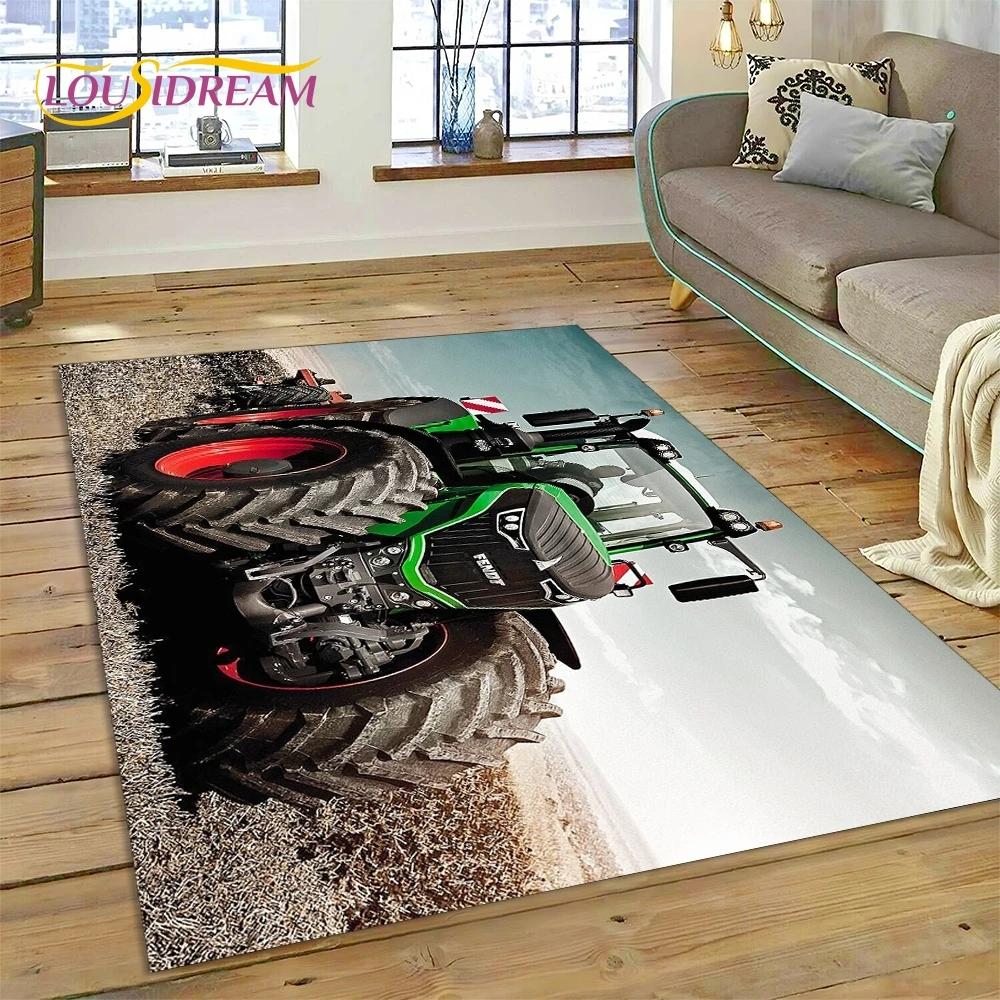 Retro Tractor Car 3D Truck Rug Carpet for Living Room Bedroom Home Decor,Floor Mat Non-slip Decoration for Sofa Doormat Kid Gift