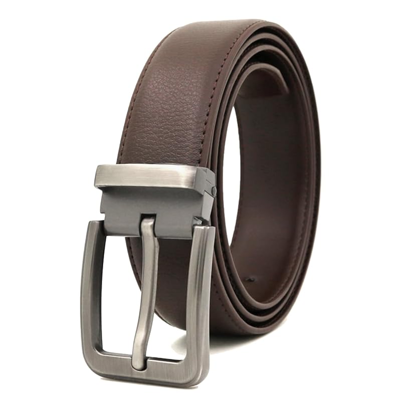 

[KASSAI] 1 pin genuine leather men s belt (dark brown, 126cm)