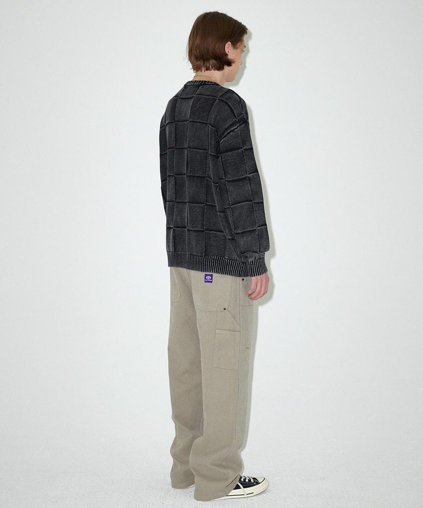 MAHAGRID Pigment Checkerboard Knit Sweater Black(Mg2Efmk600A)