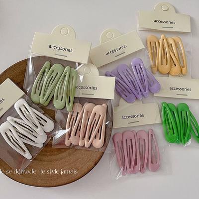 5 Sets of Cute Sweet Girl Heart Small Fresh Hairpin Simple Personality Bangs Clip Edge Clip Hairpin BB Clip