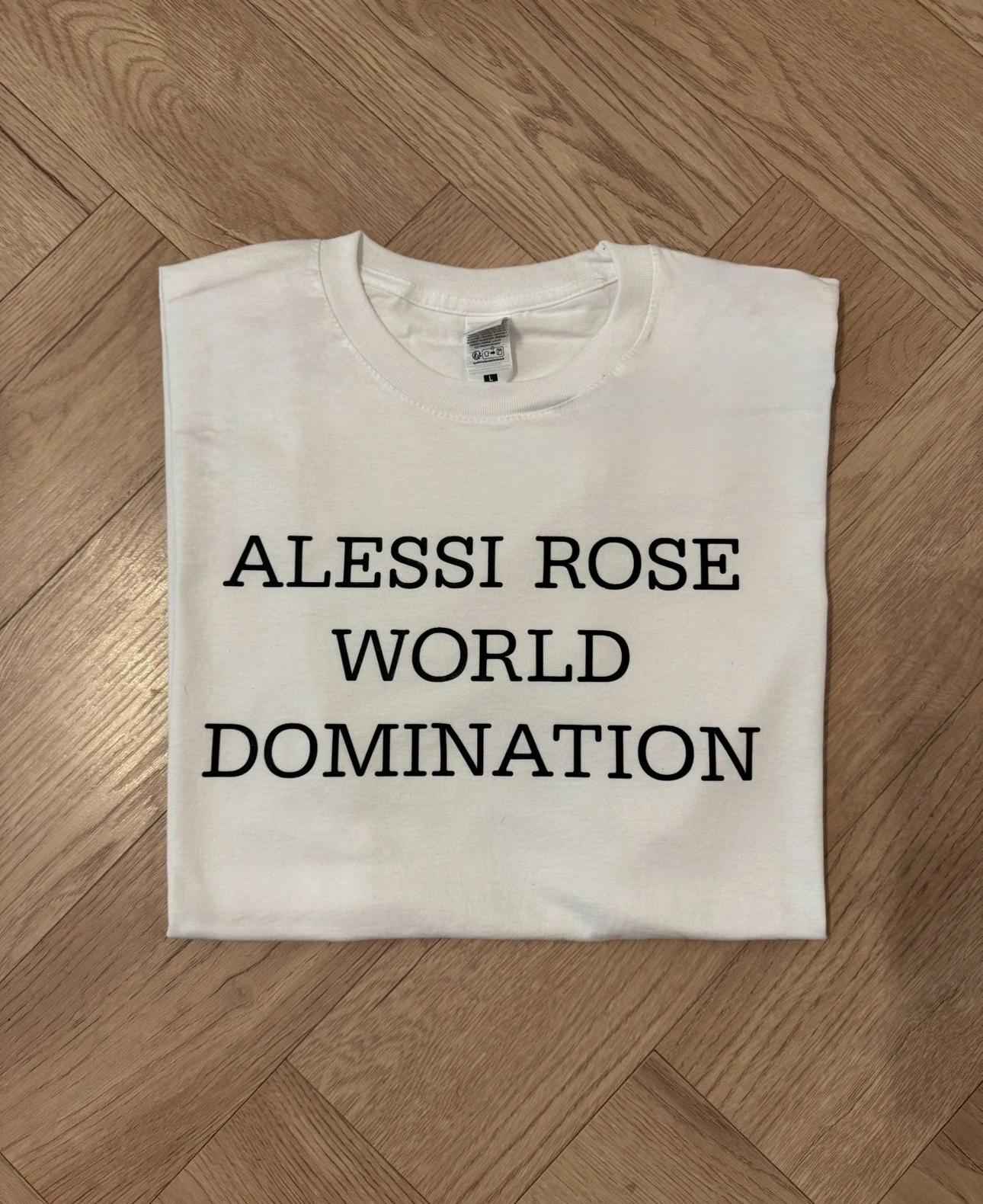 Alessi Rose “WORLD DOMINATION” - Lyric unofficial fan inspired T-shirt XXXL