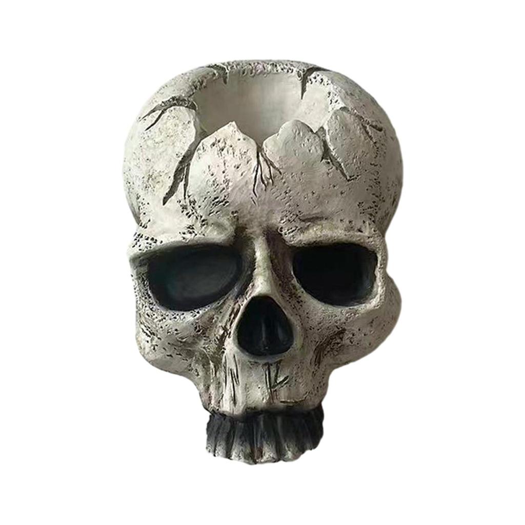 Halloween Skull Candle Holder Stand Candlestick Decorative Skeleton Head Shape Wall Decoration for