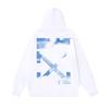 1296 Off-White 2025 Jesień/Zima Nowa Bluza z Kapturem z Nadrukiem Wzorów Fuzzy Arrow dla Mężczyzn i Kobiet