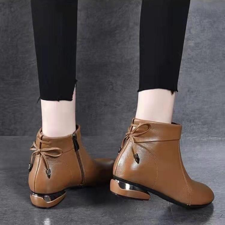 Jesień i Zima Codzienne Aksamitne Buty Martinowe Modne Buty Damskie Trend Średniej Długości Buty Zimowe Bawełniane Buty