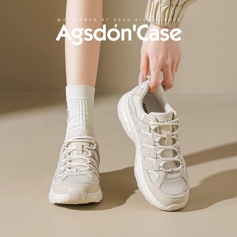 Augustine dad shoes women's 2025 summer new lightweight platform white sports shoes casual mountaineering running shoes