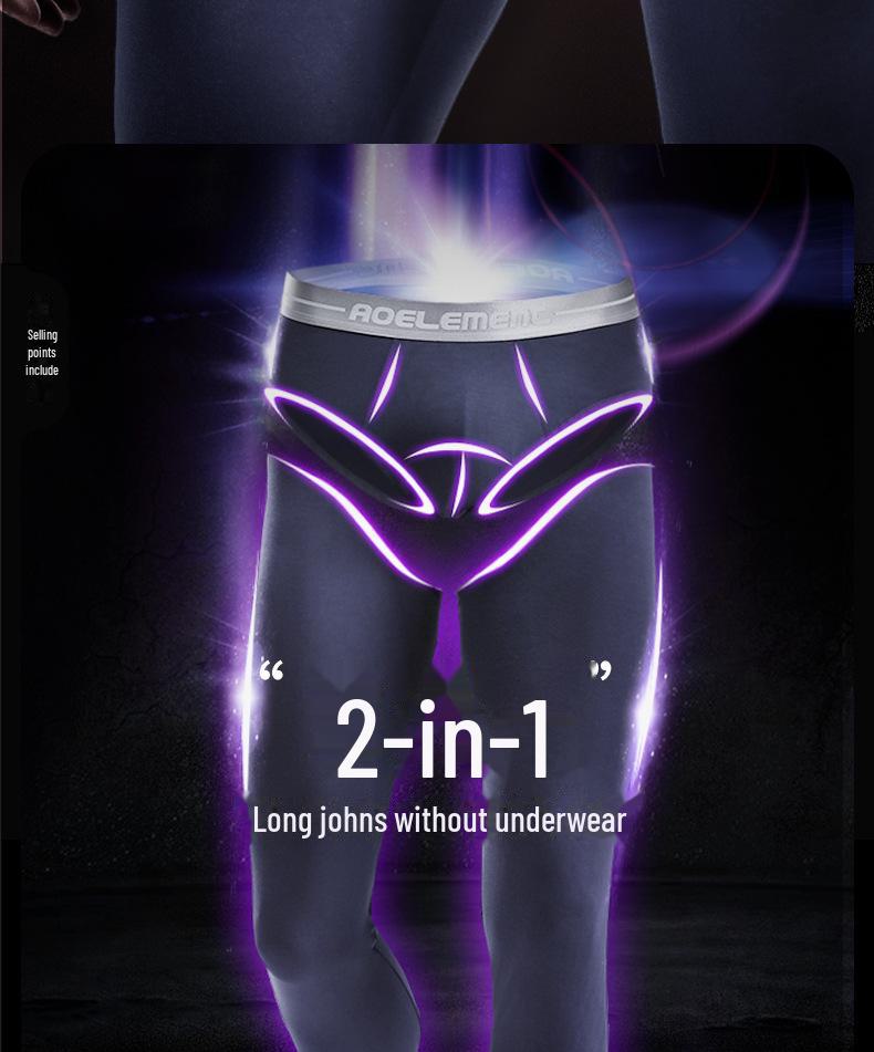 Men's Slim Fit Thin Warm Leggings for Autumn and Winter