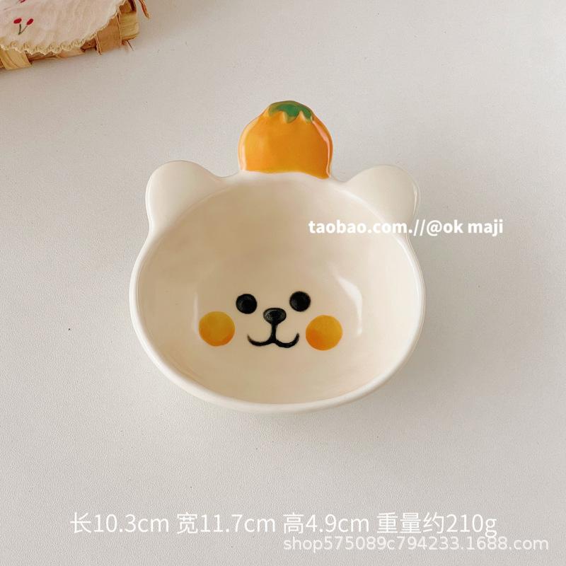 Cute complementary food bowl, breakfast bowl, household ceramic yogurt, small bowl, taste plate, dipping seasoning plate, small vegetable plate
