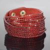 Bracciale multistrato in corda di cuoio con diamanti completi fatto a mano alla moda, bracciale con diamanti colorati alla moda