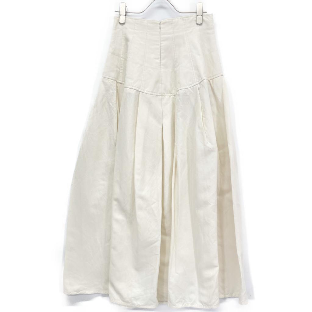 BLAMINK 23Stainless Steel Cream 7924-230-0343 Linen Blend Maxi Long Skirt Skirt 36 creamUsed