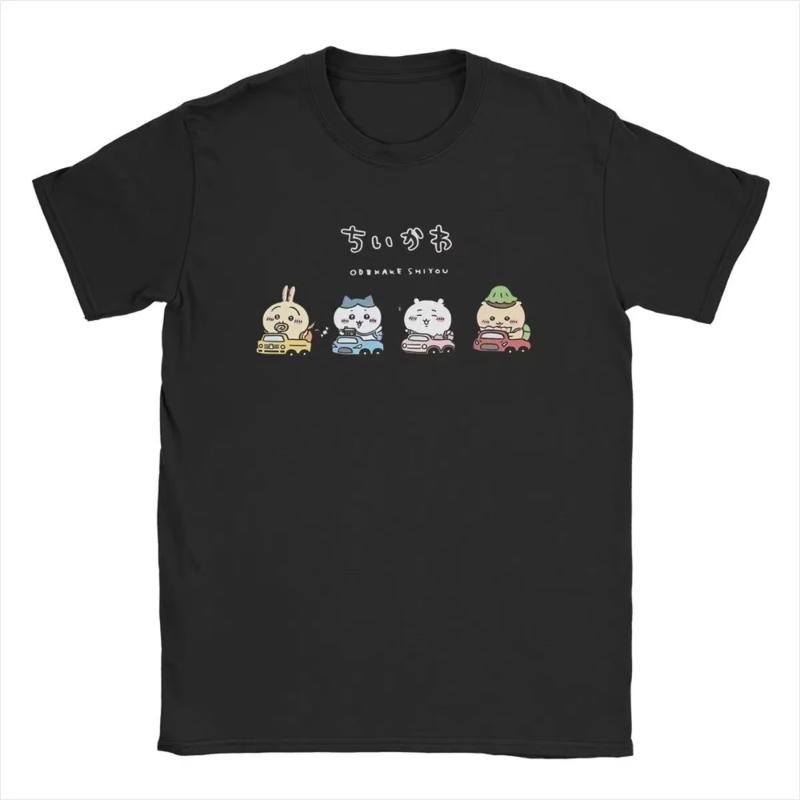 MINISO Chikawa Drawing T Shirt Men Women Amazing T-Shirt Crew Neck Cartoon Cute Tee Shirt Short Sleeve Tops