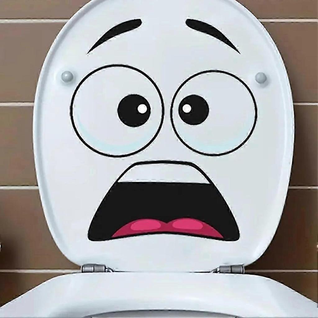 toilet stickers funny bathroom decal surprised face