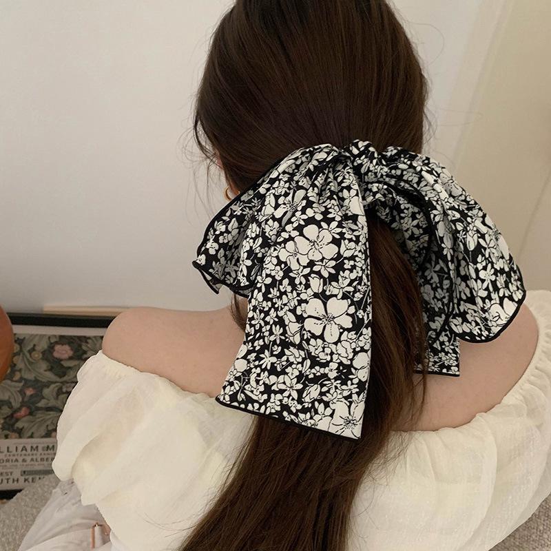 """Elegantes französisches Tintenband-Haarband""": Neues Nischen-Design mit großer Schleife für hochwertige tiefe Pferdeschwänze