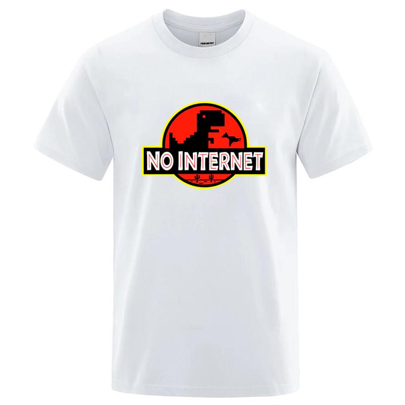 Men's High Quality100% Cotton Funny Dinosaur Print Summer T Shirt Loose O-neck  For Men Tshirt Short Sleeve T-shirt Male Tee Top
