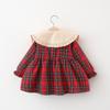 Children's Dress Spring and Autumn, Girls' Long-sleeved Plaid Shirt Bottoms, Girls' Skirts with Bunny Pendant