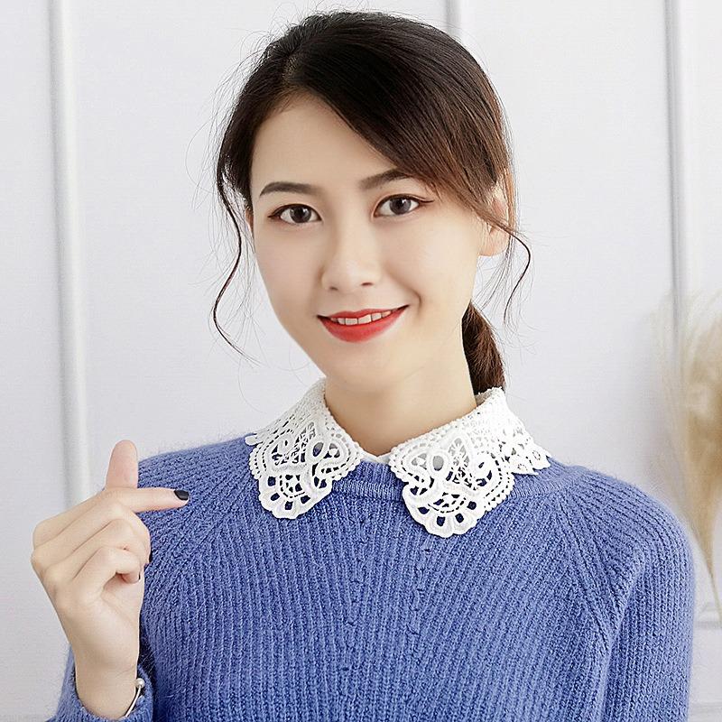 Women Lace Embroidery Lace Detachable Lapel Fake Collar Shirt  False Collar Woman Removable False Blouse Nep Kraagie