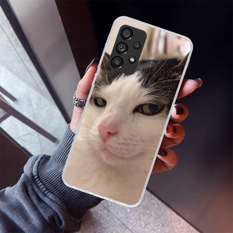 Pet Cat Funny Memes Phone Case For Samsung Galaxy A12 A52S A42 A32 A22 A51 A50 Note 20 Ultra 10 S10 Plus A71 A70 A31 A30 A10S Ga
