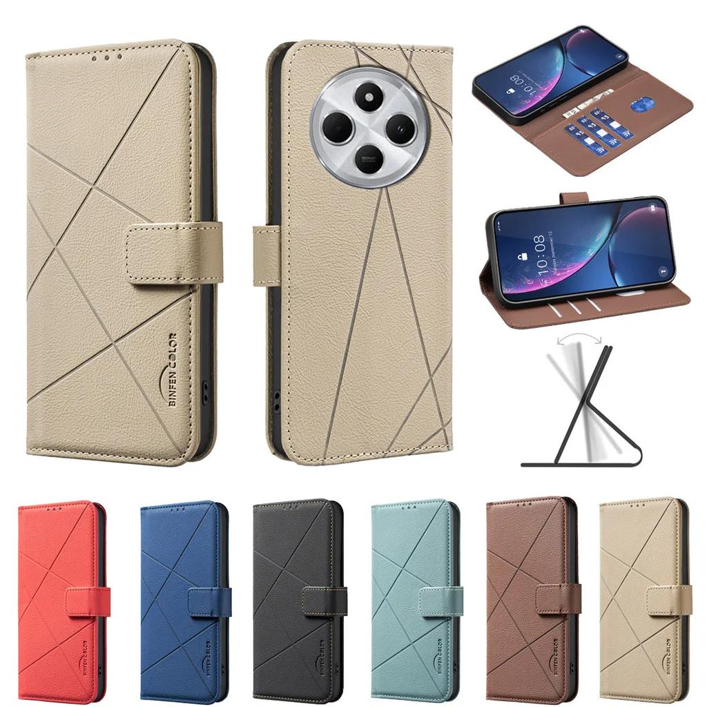 Wallet With Card Slot Kickstand Magnetic Flip Leather Case For Redmi 14C 13C 4G 13C 5G 12 4G 12C 10 10 2022 Cover Funda