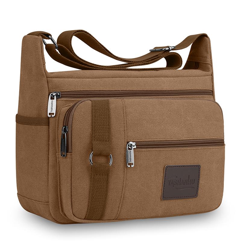 Borsa a Spalla in Tela da Uomo – Elegante Borsa a Tracolla Messenger Tote per Viaggi Casual e Uso Quotidiano