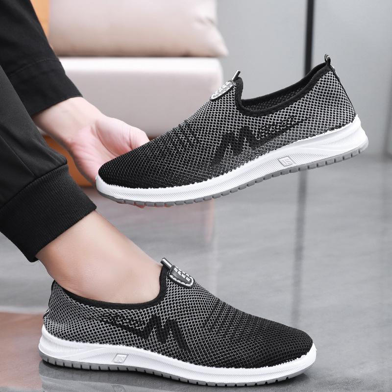 Sommer Mesh Schuhe Herren rutschfeste verschleißfeste Schuhe Mesh Schuhe weiche Sohle atmungsaktive Freizeitschuhe Slipper Herren