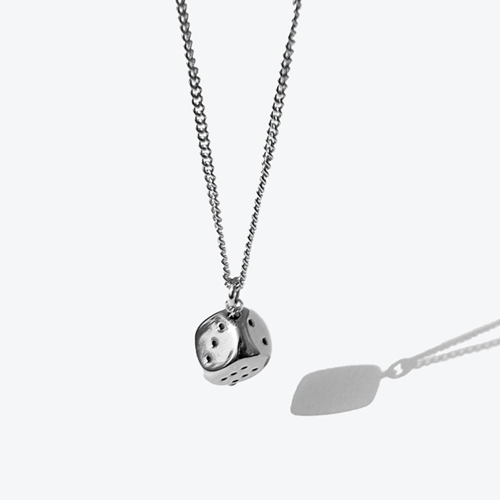 Rush Off Surgical Steel Dice Pendant Chain Necklace