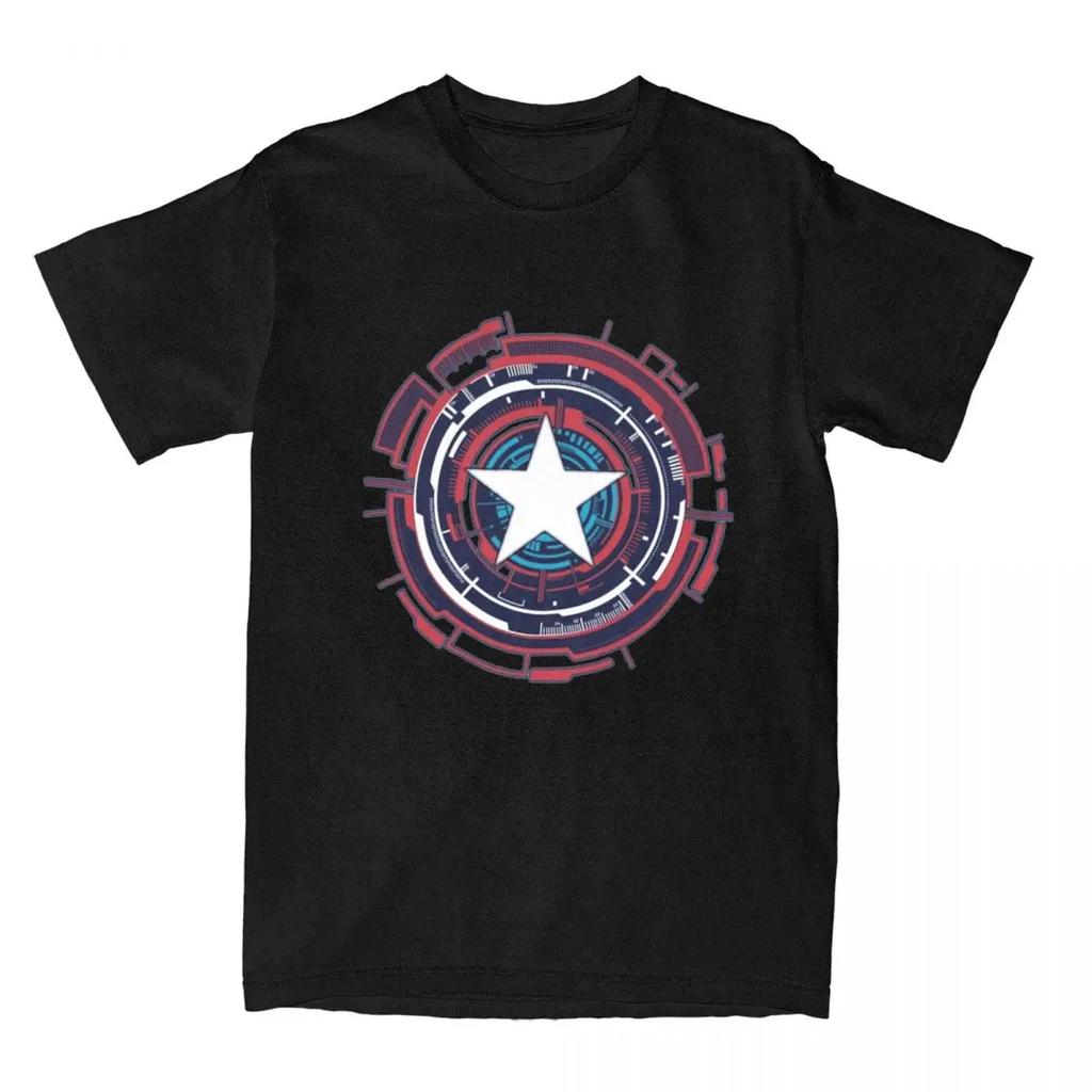 Vintage Hero Captain America Printed T-shirt Men's and Women's Summer Cotton T-shirt Casual Fashion Street Short Sleeve