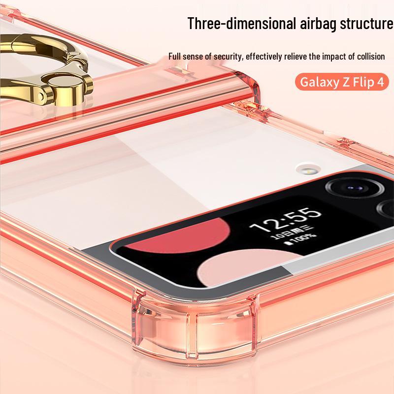 Samsung Z Flip4 Ultra-Thin Acrylic Case with Ring Holder and Screen Protection