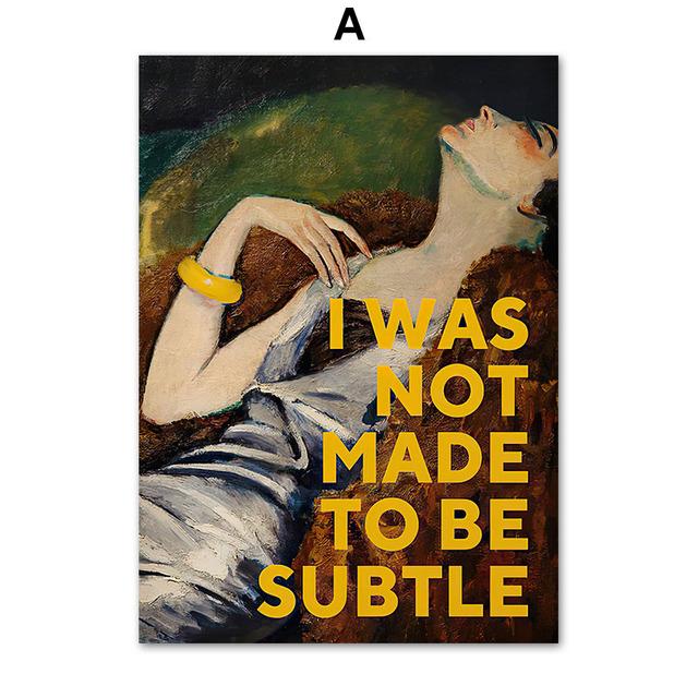 Vintage Flower Noble Girl Portrait Abstract Feminist Art Canvas Painting Posters And Prints Wall Pictures For Living Room Decor No Frame