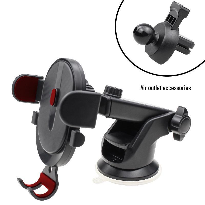 Auto-Locking Telescopic Car Phone Holder with Suction Cup & Air Vent Mount