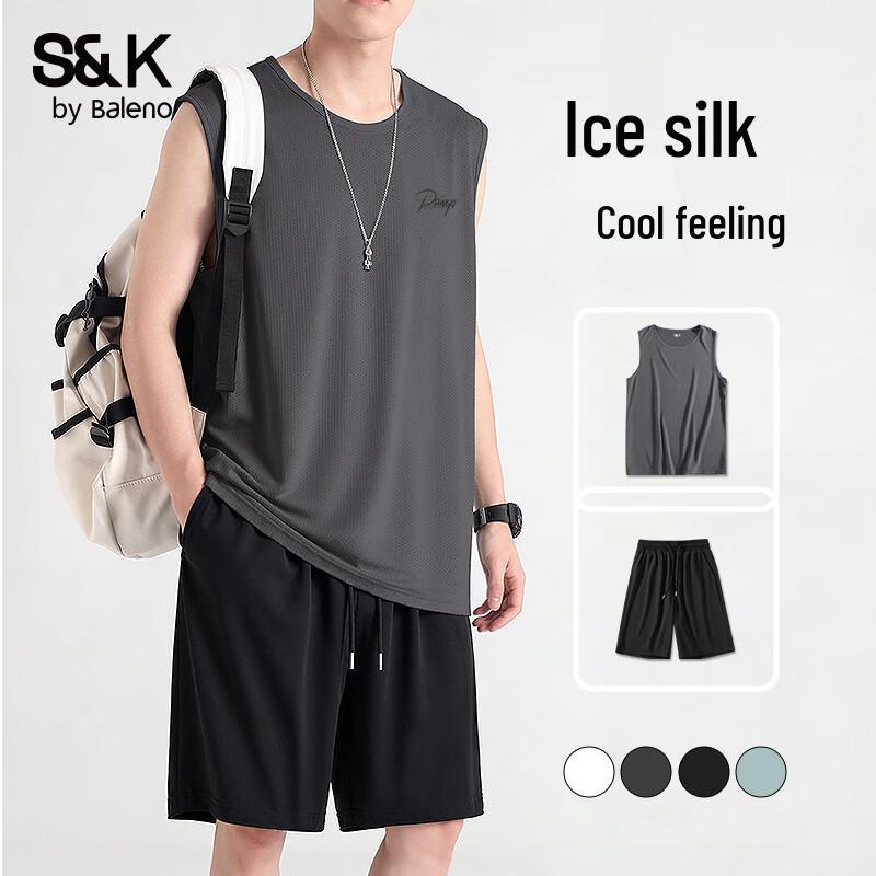 

Baleno Men s S&K Breathable Vest & Capris Set 3XL