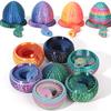 1 Set 3D Printed Snake Egg Figurine Movable Joints Snake Eggshell Figure Fidget Toy Snake Egg with Articulated Snake Inside Desktop Decoration