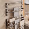 Baihan Punch-Free Carbon Steel Bathroom Towel Rack with Storage Shelf