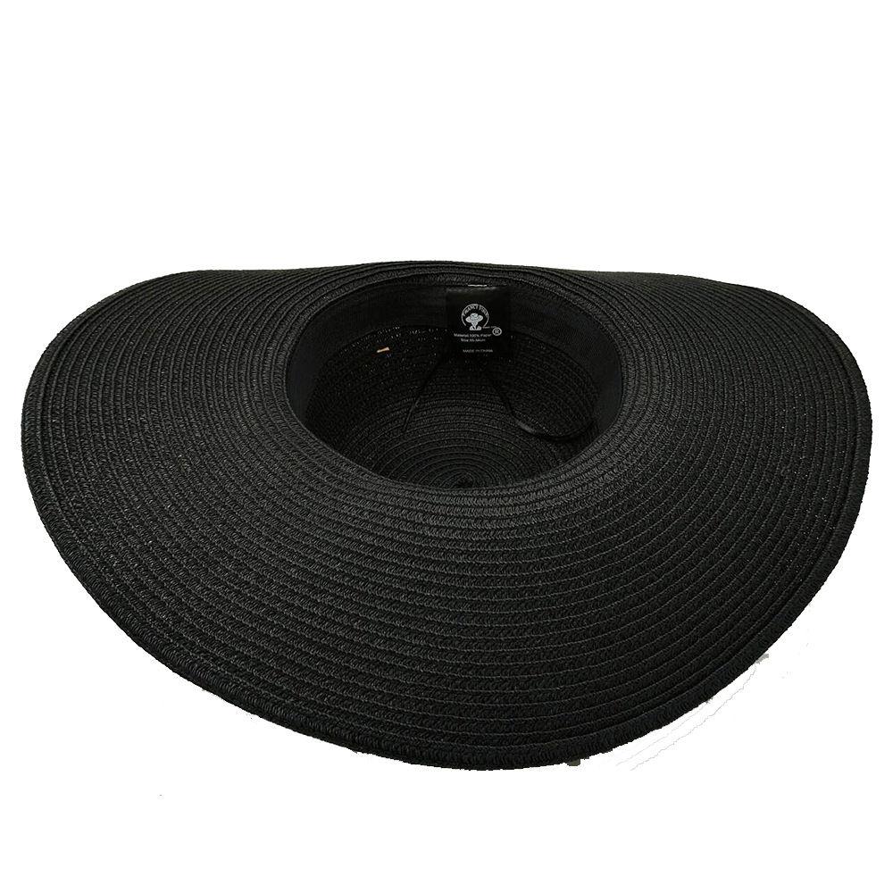 Ladies' Summer Straw Hat 13CM Large Brimmed Beach Hat Sunshade Hat Outdoor Beach Travel Hat Foldable