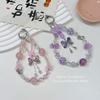 High-end Pink Bow Bead Pendant, a Delicate and Luxurious Phone Chain, a Unique and Stylish Phone Strap and Accessory for Bags