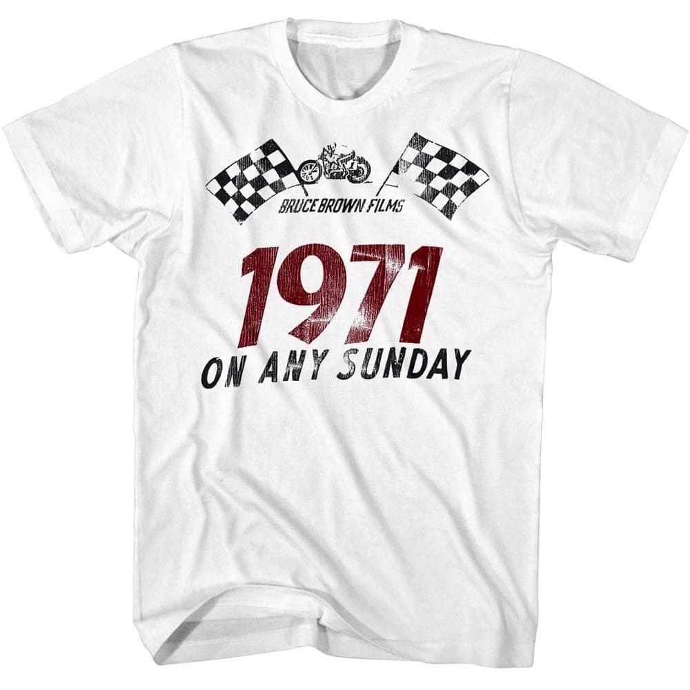 On Any Sunday Checkered Flags 71 Men s T Shirt M