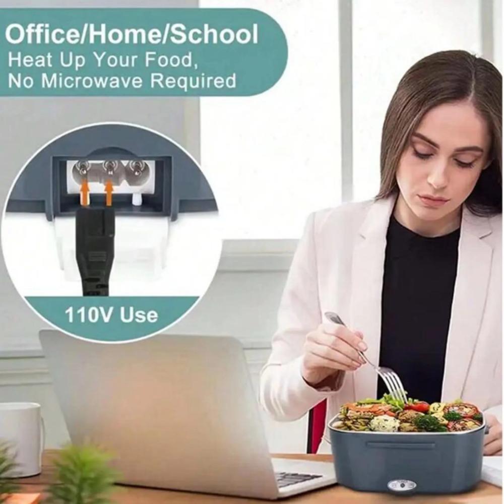 1pc Stainless Steel Heated Lunch Box with Sealed Freshness - Portable Food Warmer for Meal Prep and On-the-Go Eating