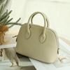 Mini Cowhide Crossbody Bowling Bag with Zipper - Classic Shell Design