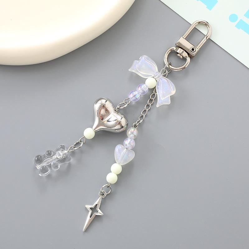Handmade Colorful Bow Pendant Phone Case Keychain Lanyard Charm
