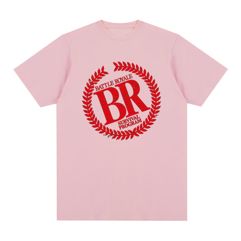 Battle Royale Graphic T Shirt BR Laurel Wreath Survival Program Red Logo Print Short Sleeve Crew Neck Unisex Cult Movie Streetwear Tops Tees