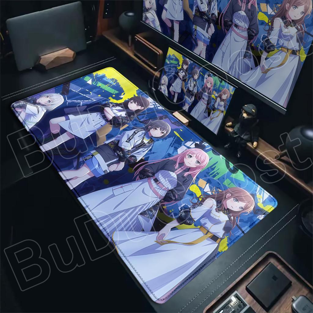Office Laptop Keyboard Tabletop Mats Cute Girl Shiina Taki M-MyGO BanG Dream Mouse Pads Large Locking Edge Decoration Gaming Rug
