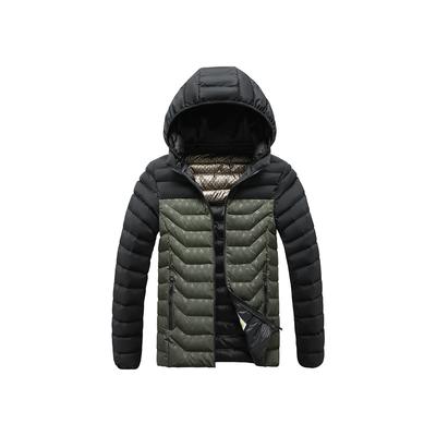 Light Cotton Coat Men's Winter Fashion Hit The Colour Slim Removable Cap Thickened Hooded Comfortable and Versatile Jacket Men