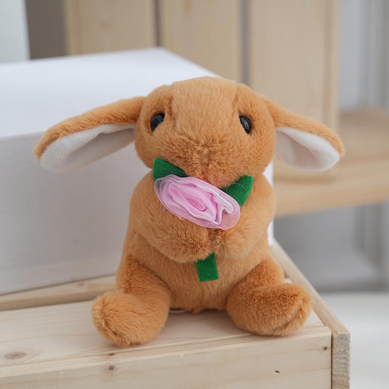 Flower Rabbit Bunny Plush Toy Keychain Stuffed Toys Pp Cotton Girl Filling