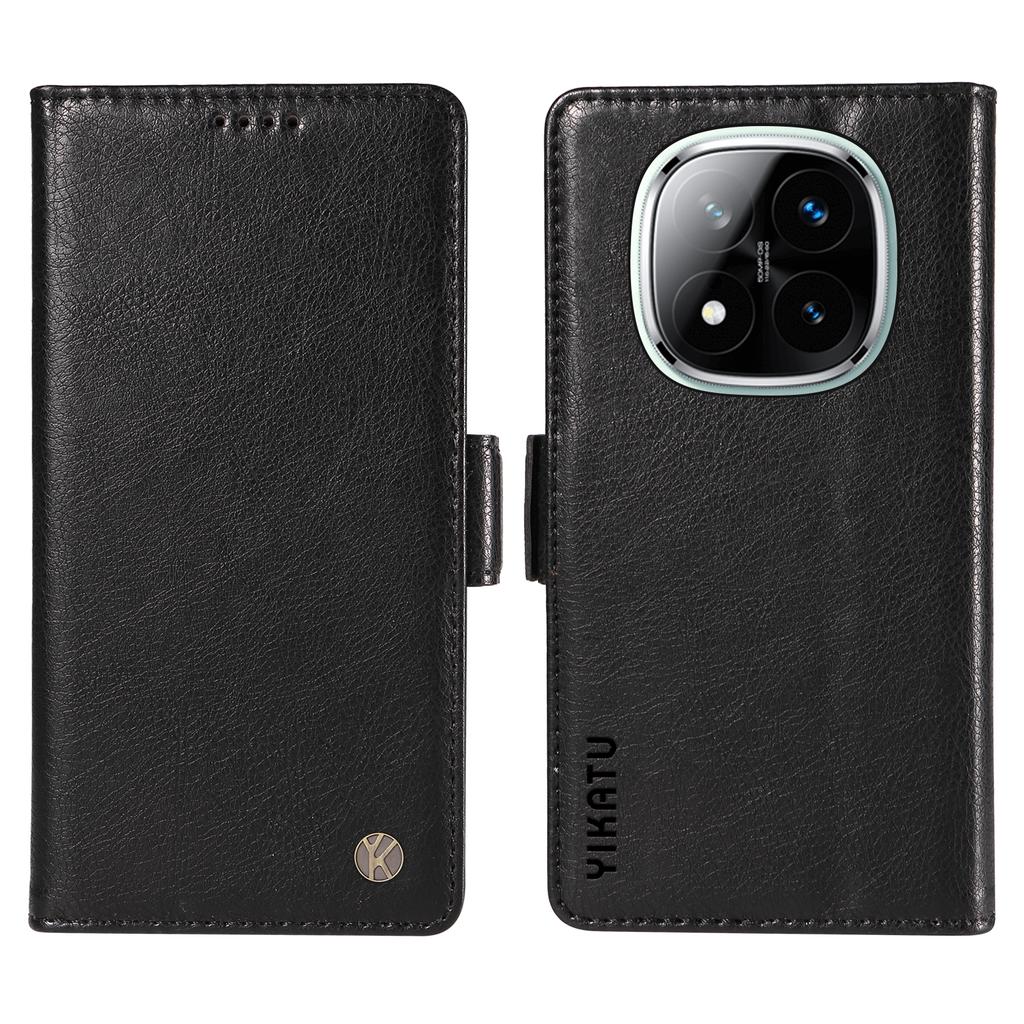 YIKATU YK-007 For Xiaomi Redmi Note 14 Pro+ 5G/Note 14 Pro 5G/Poco X7 5G Case Side Buckle PU Leather Phone Cover Litchi Texture