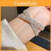 Luxury Geometric Diamondstudded Threelayer Cross Bracelet For Women