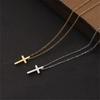 Religious Fashion Female Cross Necklace For Women Gold Silver Color Stainless Steel Small Cross Pendant Jewelry Gift