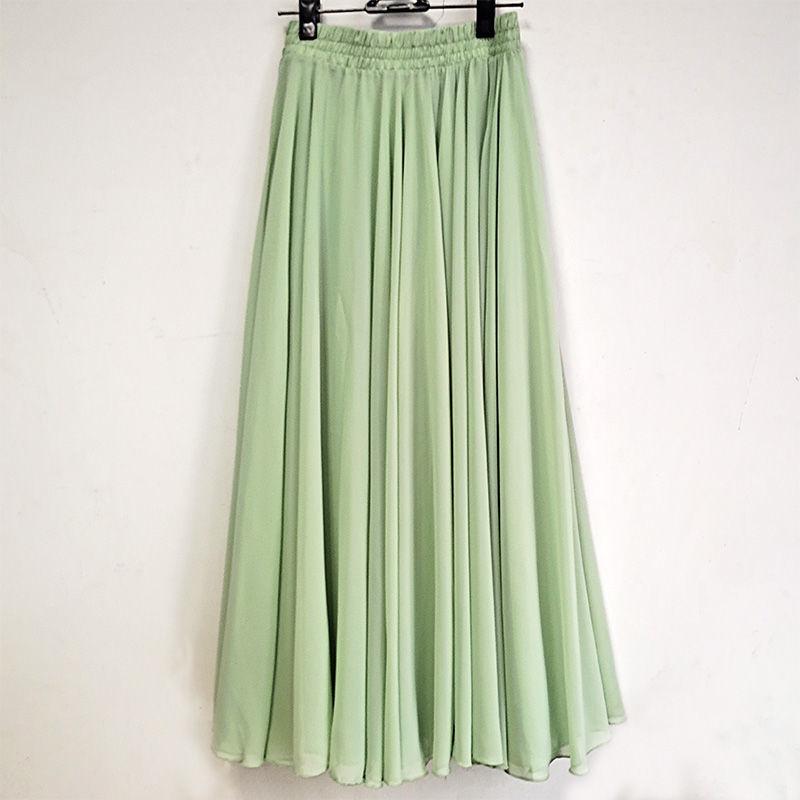 

Юбка из двухслойного шифона 720° для народных танцев - Длинная юбка с большим взмахом для практики классических и бальных танцев 100cm [Height 170-175]